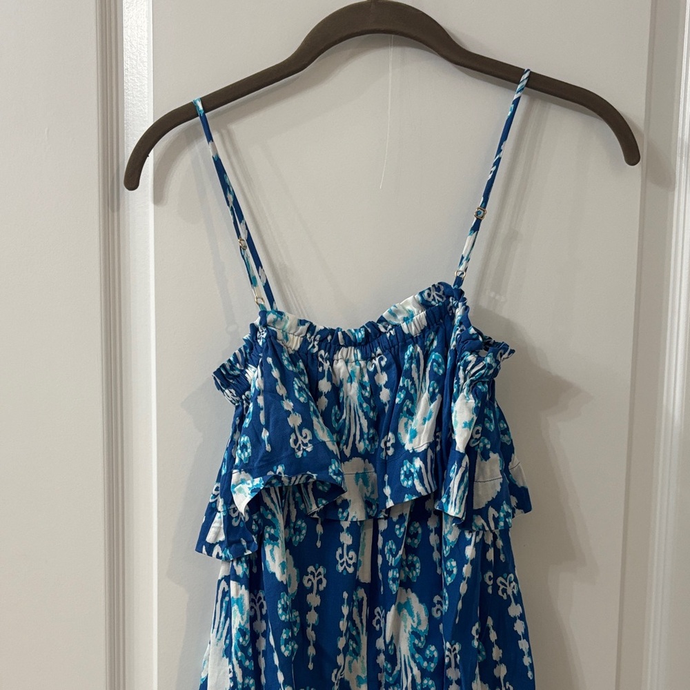 Lilly Pulitzer Blue & White Jellyfish Print Ruffle Tank - Picture 4 of 4